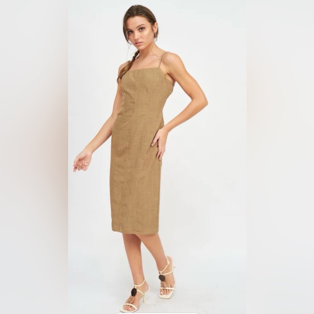 Emory Park Strapless Gold Dress